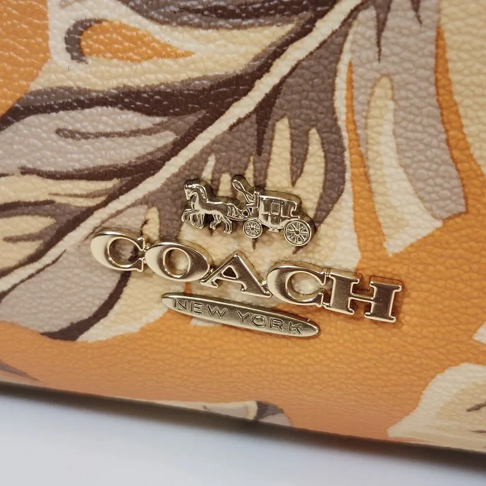 Coach 3962 Jordyn Backpack Banana Leaves Redwood Sunbeam Multi Orange Bag Purse